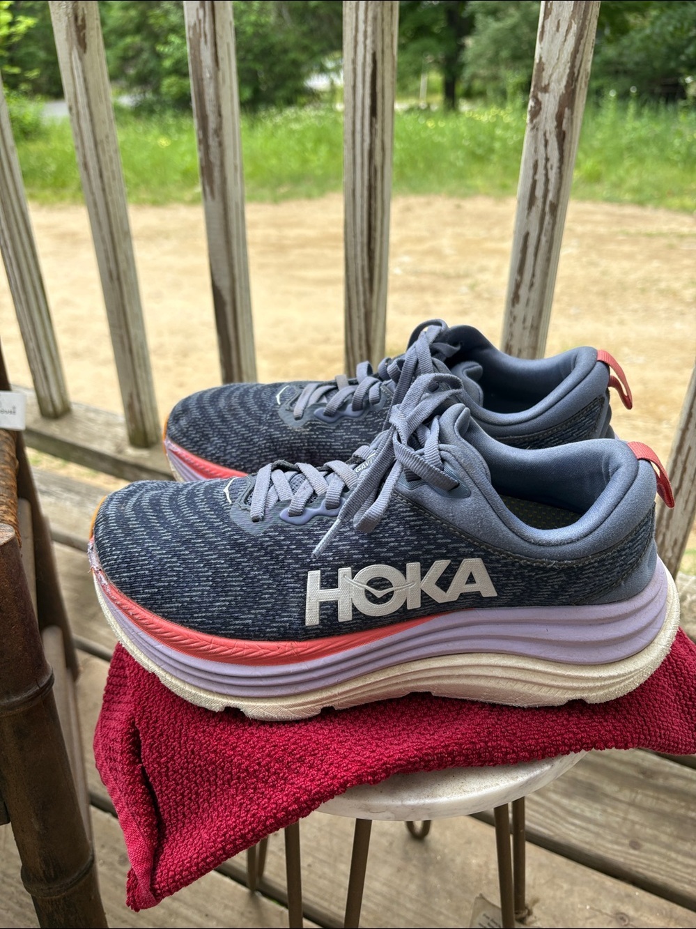 Woman’s Hoka Gaviota 5  Blue Gray Sz 7 - Picture 4 of 16